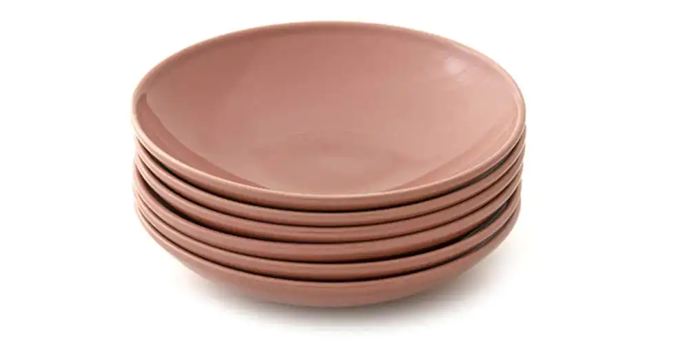 Jogo com 6 pratos fundos, Pimenta-rosa