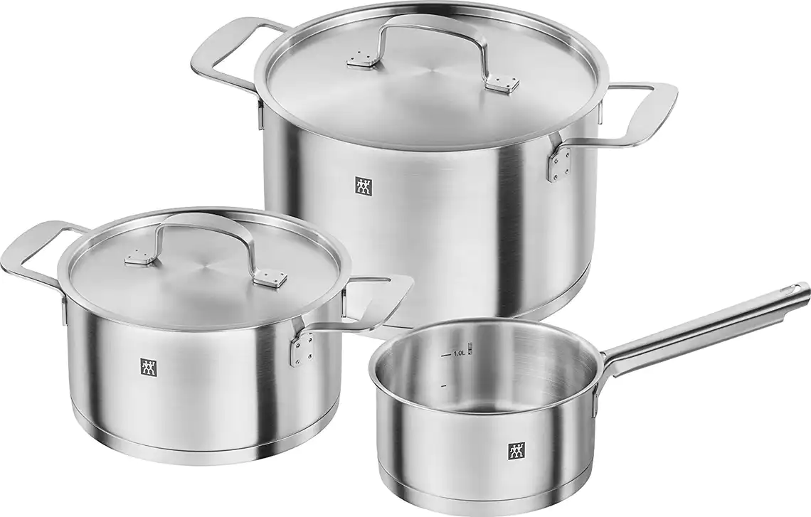 Conjunto com 3 panelas de aço inoxidável, Zwilling J.A. Henckels